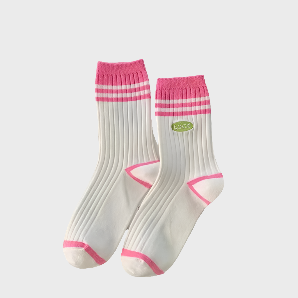 StepStripe Winter Cotton Crew Socks for women