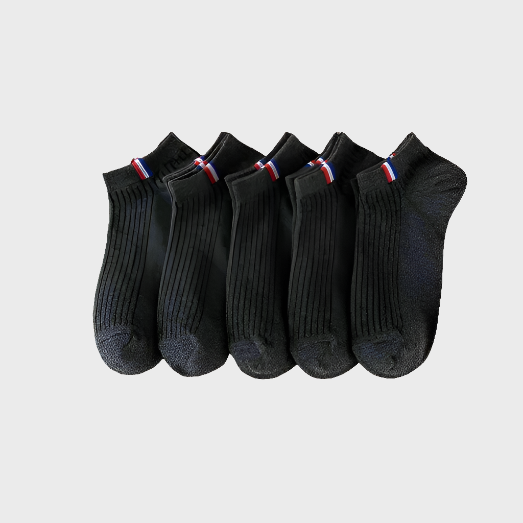 Ultra-Breathable Men's Thin Boat Socks - 5 Pairs