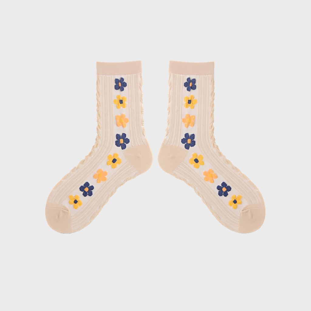 FlowerFoot Crew Socks for Women