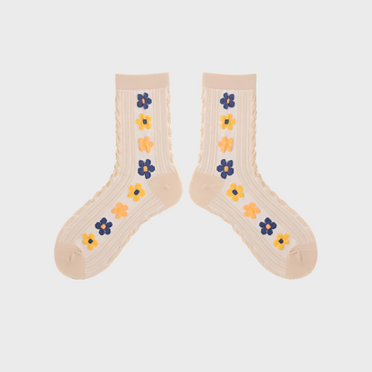 FlowerFoot Crew Socks for Women