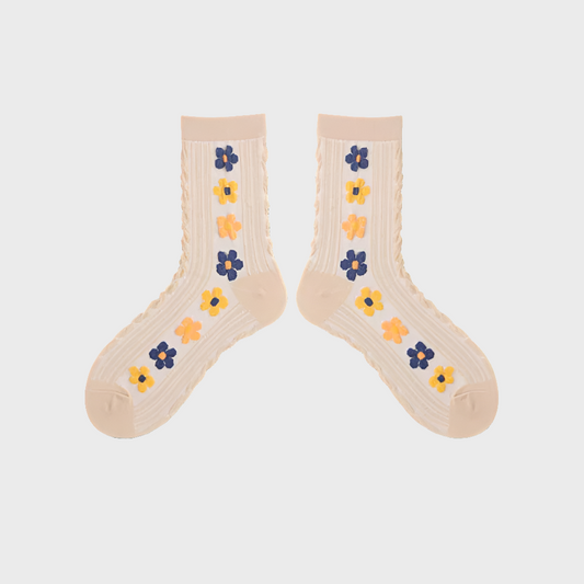 FlowerFoot Crew Socks for Women