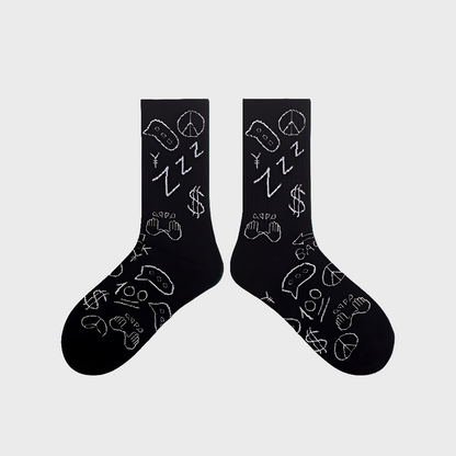 CozyDoodle Unisex Cotton Crew Socks