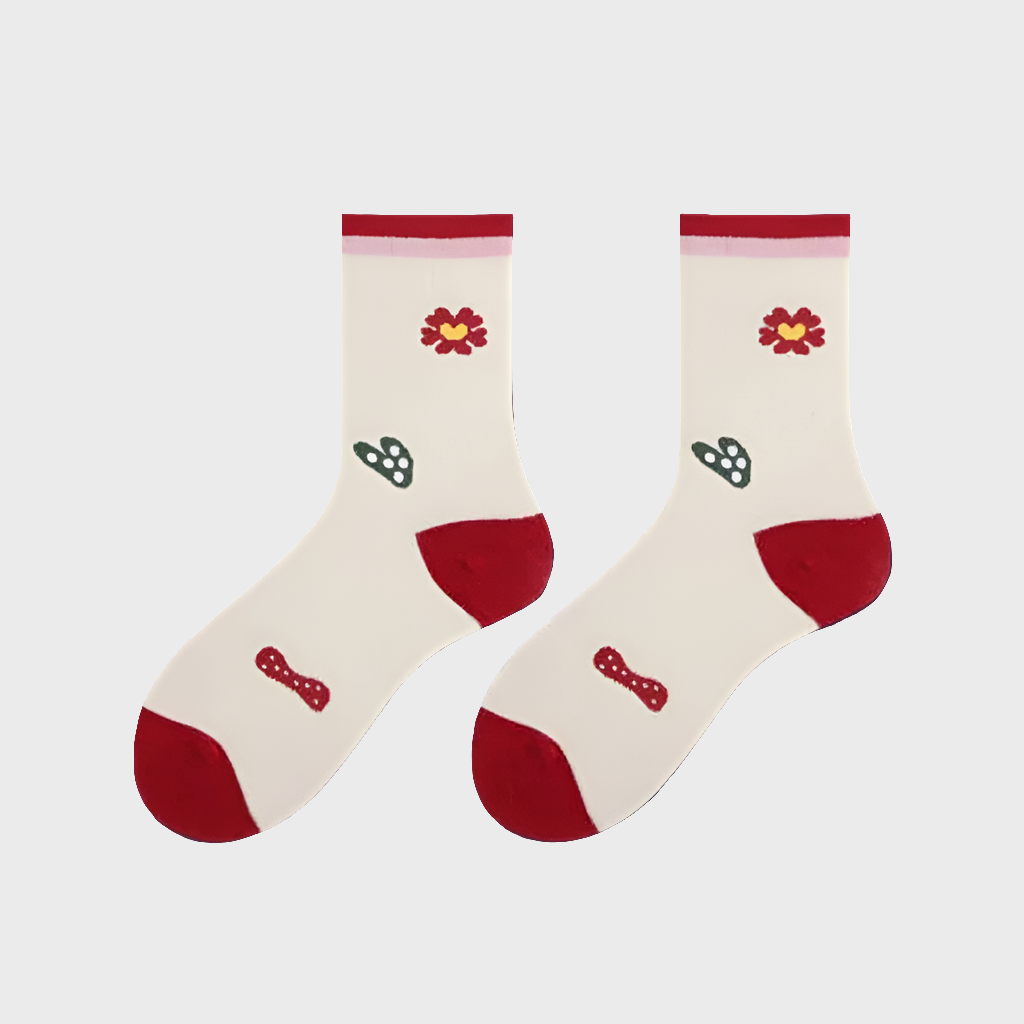 SweetCherry Cotton Crew Socks for Women