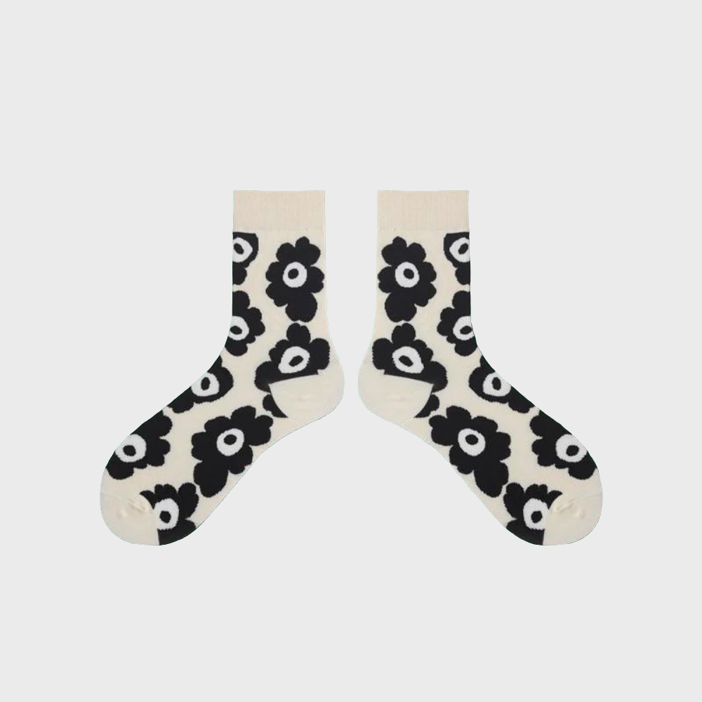 FlowerFit Cotton Crew Socks - 1 Pair