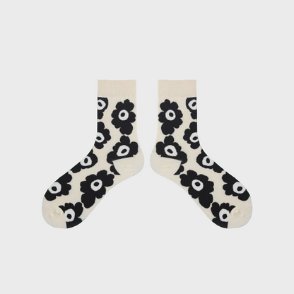 FlowerFit Cotton Crew Socks - 1 Pair