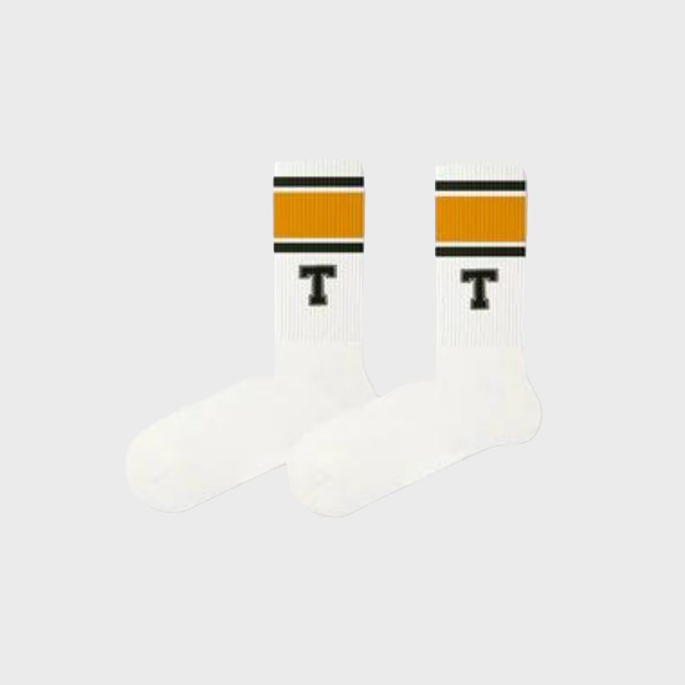 LetterPair Unisex Cotton Crew Socks - 1 Pair