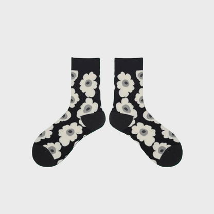 FlowerFit Cotton Crew Socks - 1 Pair