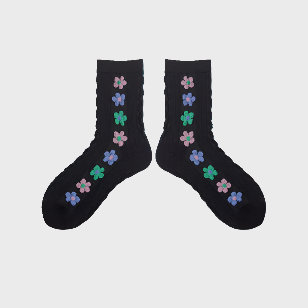 FlowerFoot Crew Socks for Women