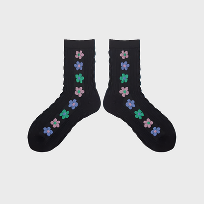 FlowerFoot Crew Socks for Women