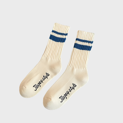 SportyVogue  Warm Striped Cotton Crew Socks for Men