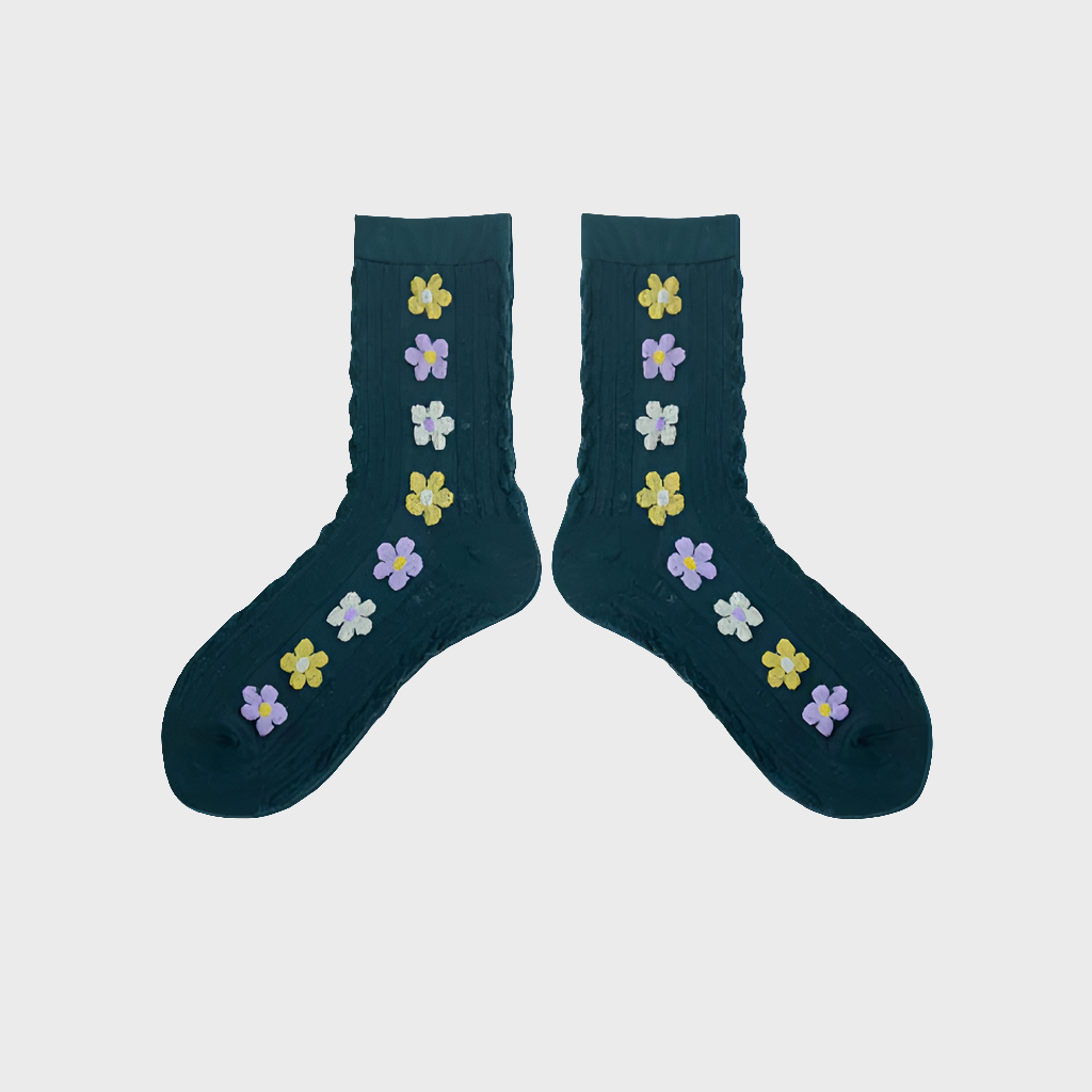 FlowerFoot Crew Socks for Women