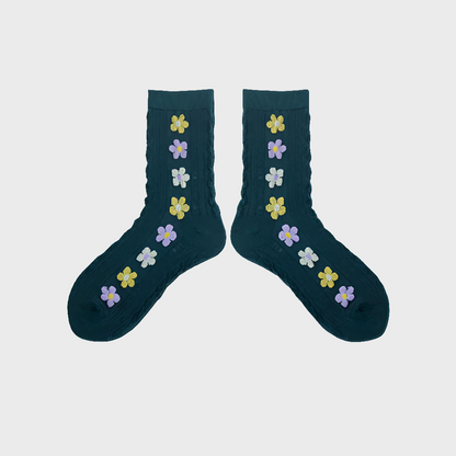 FlowerFoot Crew Socks for Women