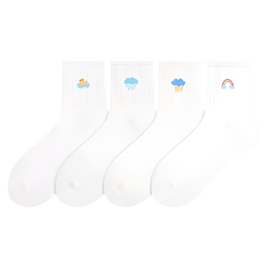 CalmUp Breathable Cotton Crew Socks for Women