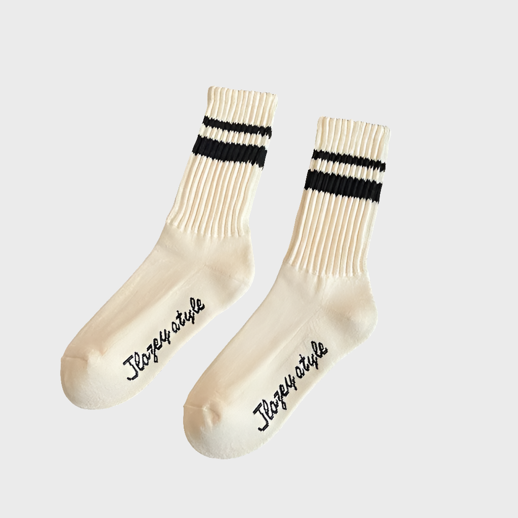 SportyVogue  Warm Striped Cotton Crew Socks for Men