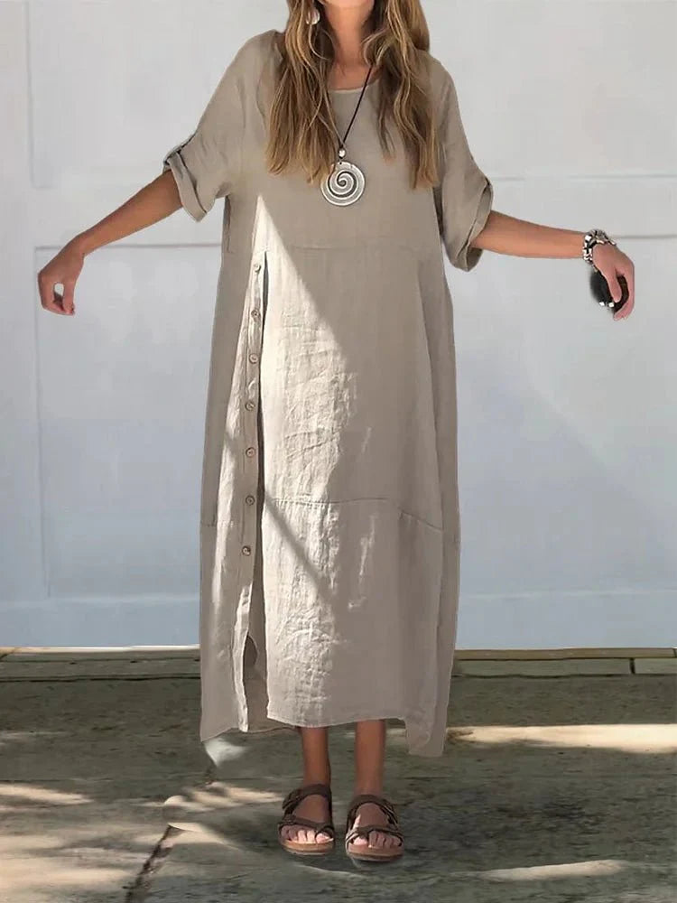 Eliza Luxe Linen Blend Dress