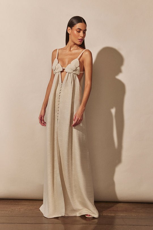 Isla V-Neck Maxi Dress with High Slit