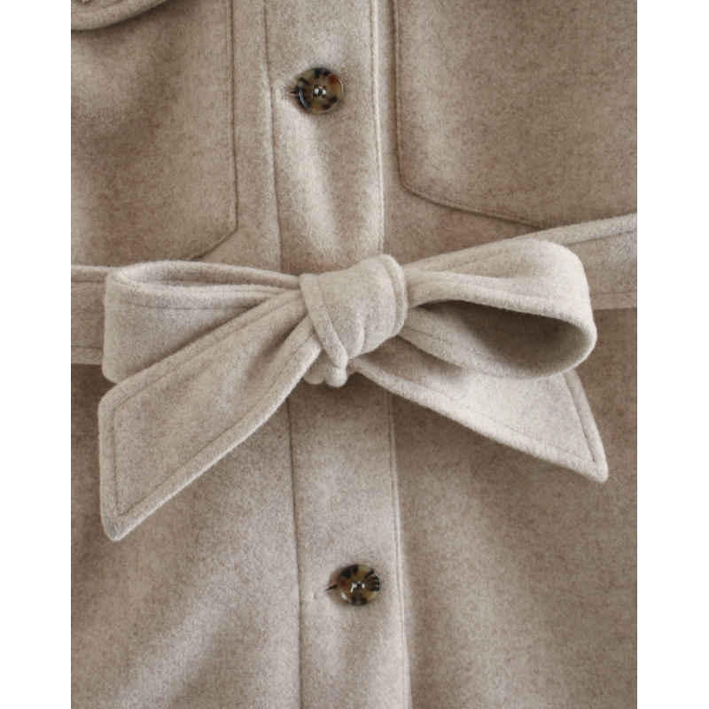 Women's Wool Coat - Medium-Length Winter Coat for Women with Belt and Button Closure-6