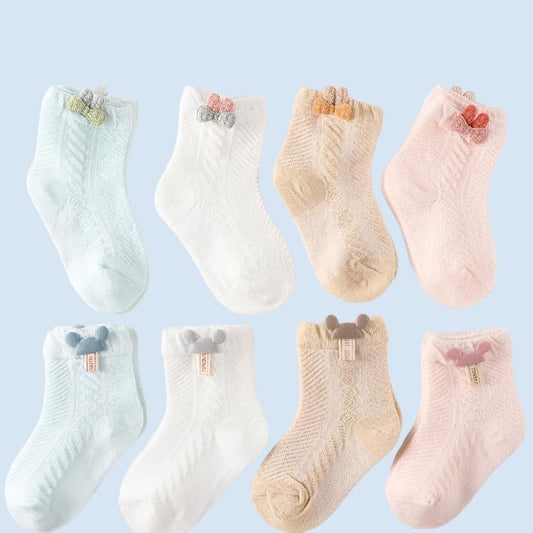 CozyBow Baby Mesh Socks - 4 Pairs