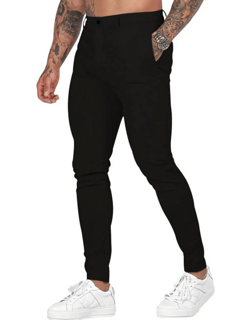 Variant image for Men's Khaki Chino Pants - Stretchy Fabric, Slim Fit, Versatile Style-7