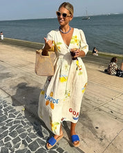 Lenie Elegant Greek Pattern Summer Dress