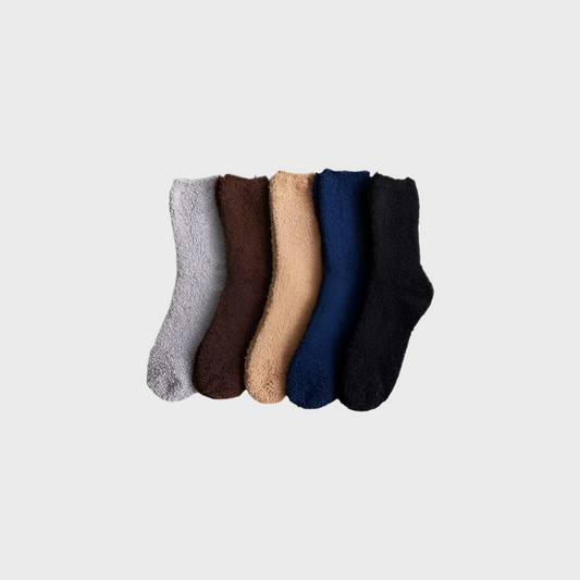 CozyPlush Men's Warmth Crew Socks - 5 Pairs