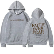Unisex Inspirational Hoodie with Psalm 118:6 Faith Over Fear Message 6