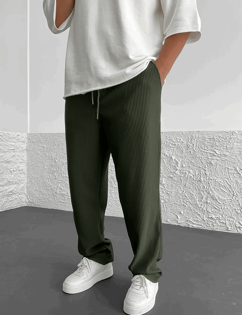 Men's Long Sleeve Ribbed Top - Comfortable Casual Fashion Shirt-1