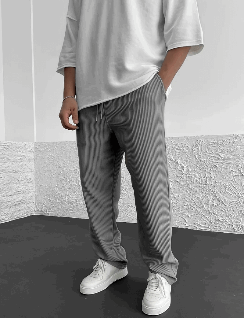 Men's Long Sleeve Ribbed Top - Casual Comfort for Everyday Wear-1