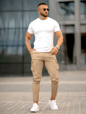 Men's Cargo Pants - Khaki Casual Style with Multiple Pockets and Comfortable Fit-5