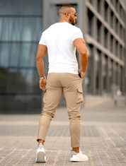 Men's Cargo Pants - Khaki Casual Style with Multiple Pockets and Comfortable Fit-6