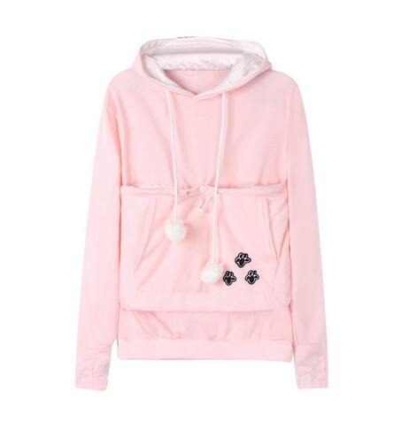 Women's Zip Up Hoodie with Cat Pocket - Soft Sweatshirt for Comfort-3