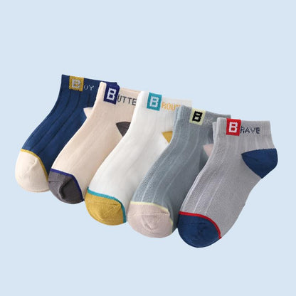 Braves Kids' Cotton Mesh Socks - 5 Pairs