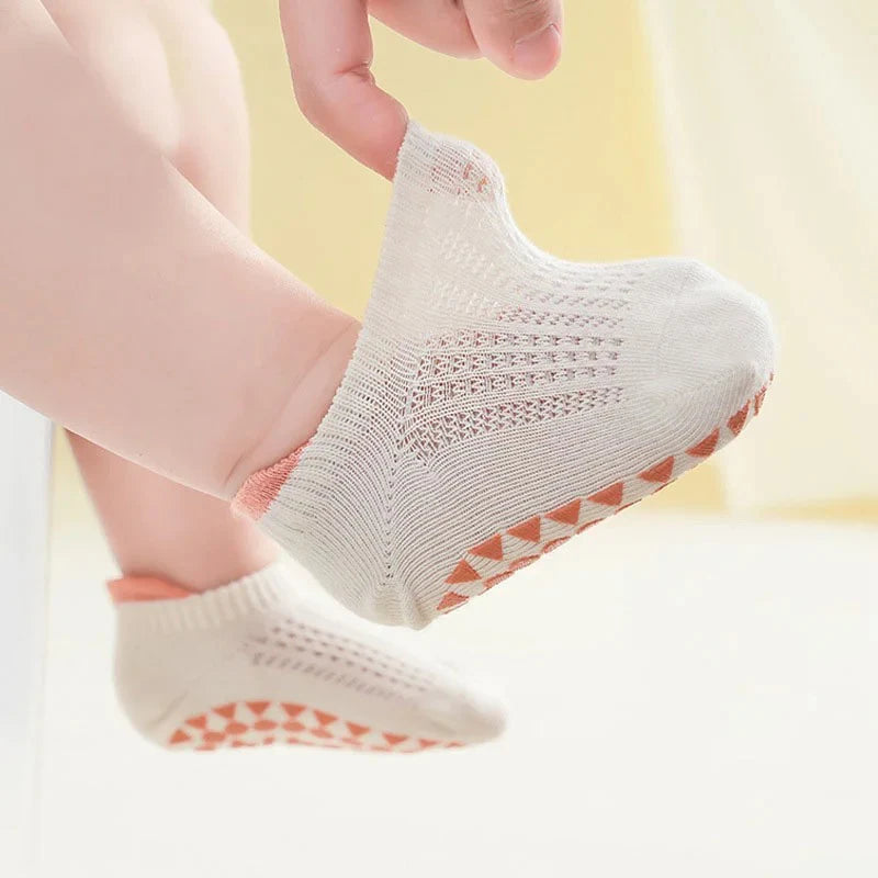 BreezySteps Baby Mesh Grip Socks - 3 Pairs