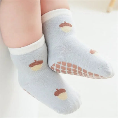 CharmCotton Baby Cotton Grip Socks - 3 Pairs