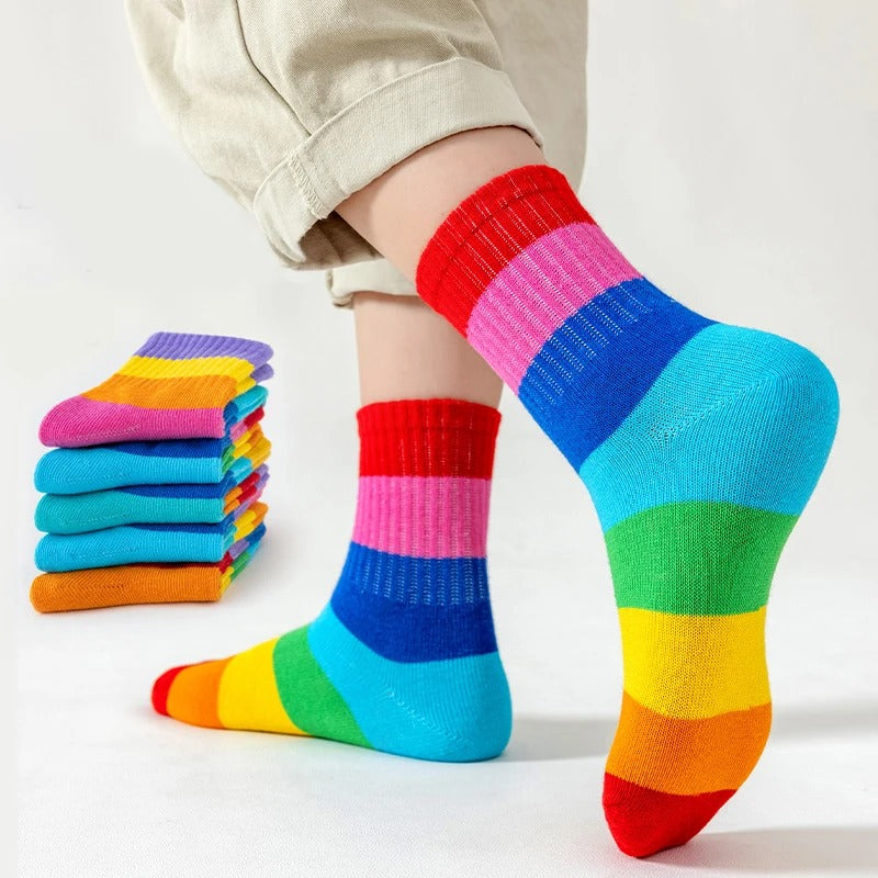 Rainbows Kids Cotton Socks - 5 Pairs