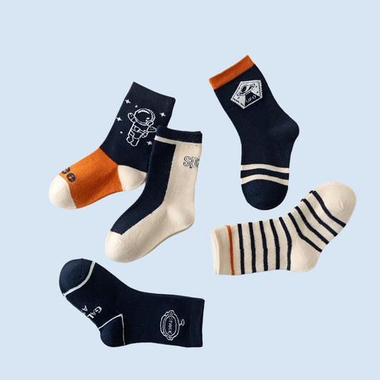 Cosmic Kids' Cotton Socks - 5 Pairs