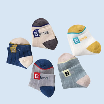 Braves Kids' Cotton Mesh Socks - 5 Pairs