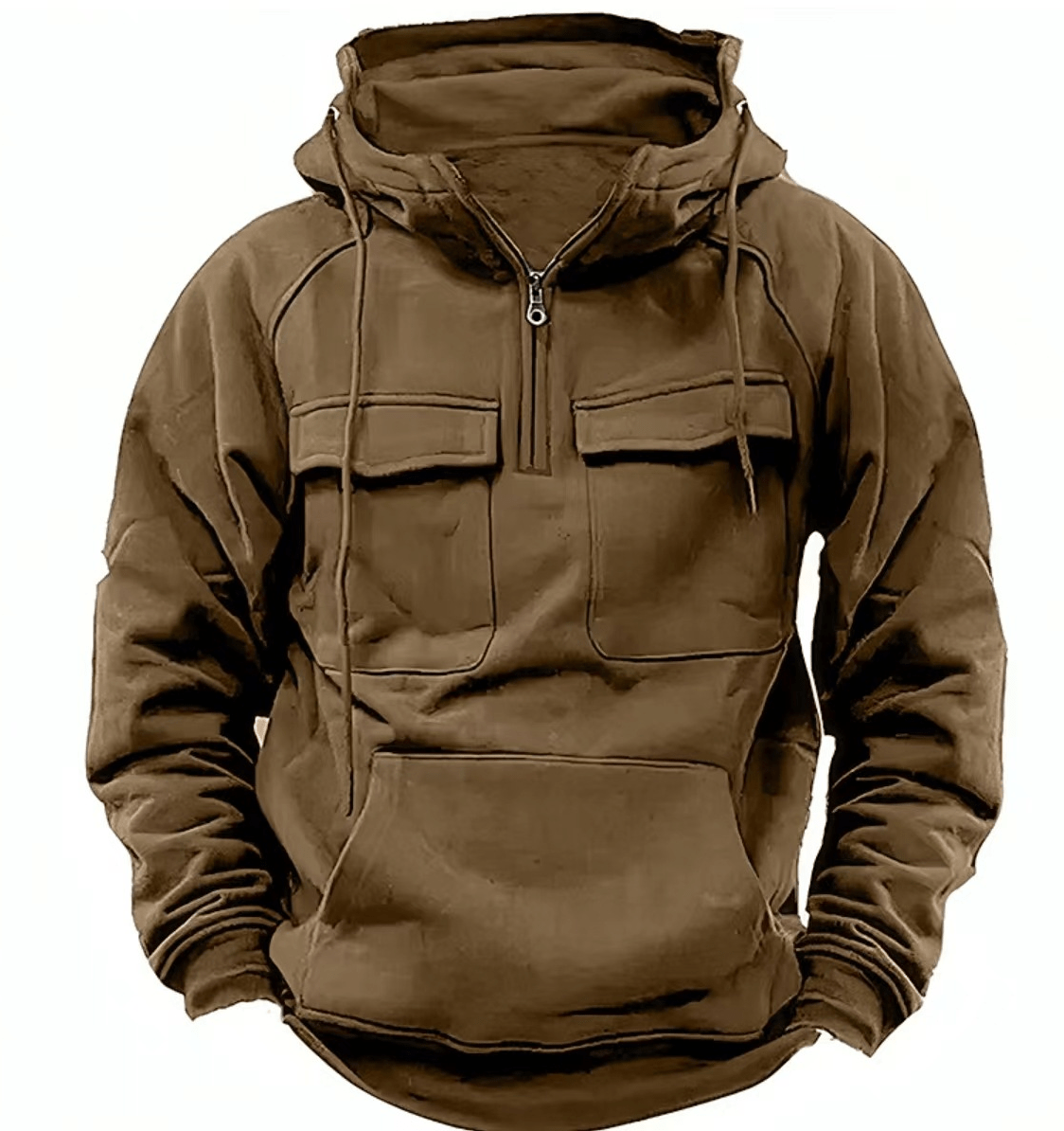 Men's Half Zip Hoodie - Comfortable Sweatshirt with Pockets, Relaxed Fit-1