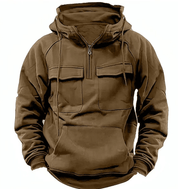 Men's Half Zip Hoodie - Comfortable Sweatshirt with Pockets, Relaxed Fit-1