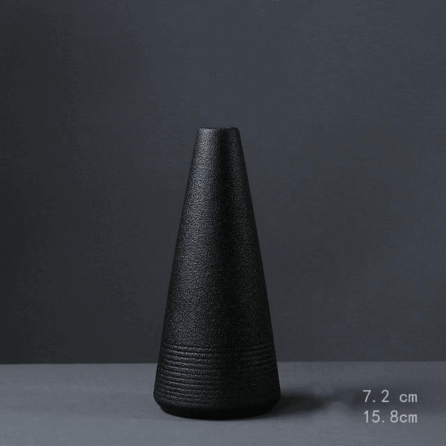 Akia Black Textured Vase