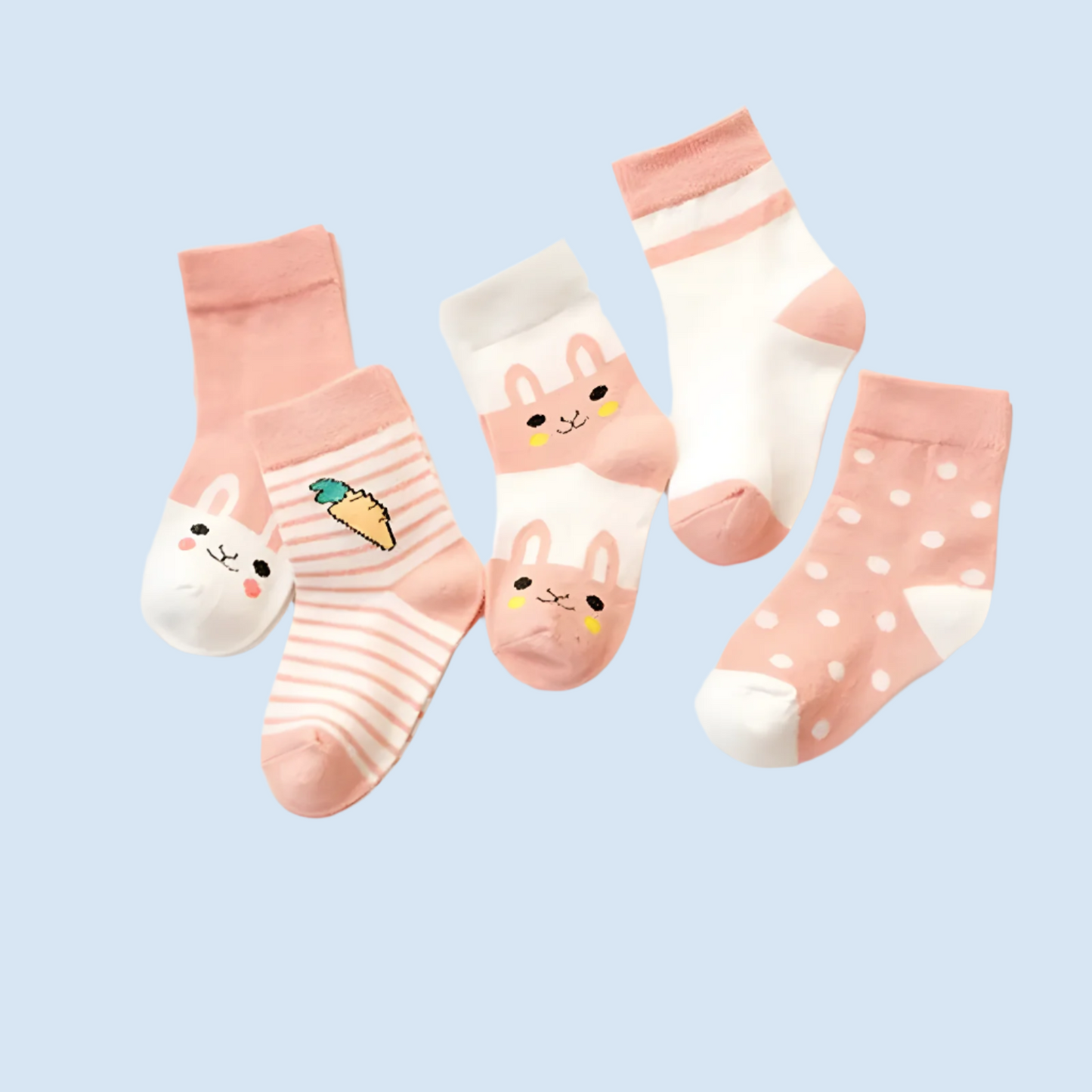 WhiskerWonder Warm Kids' Soft Cotton Socks -  5 Pairs