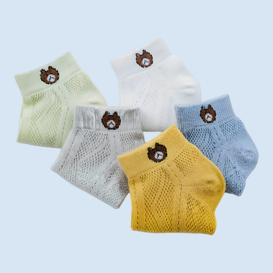 CoolBear  Breathable, and Soft Cotton Socks for Kids - 5 Pairs