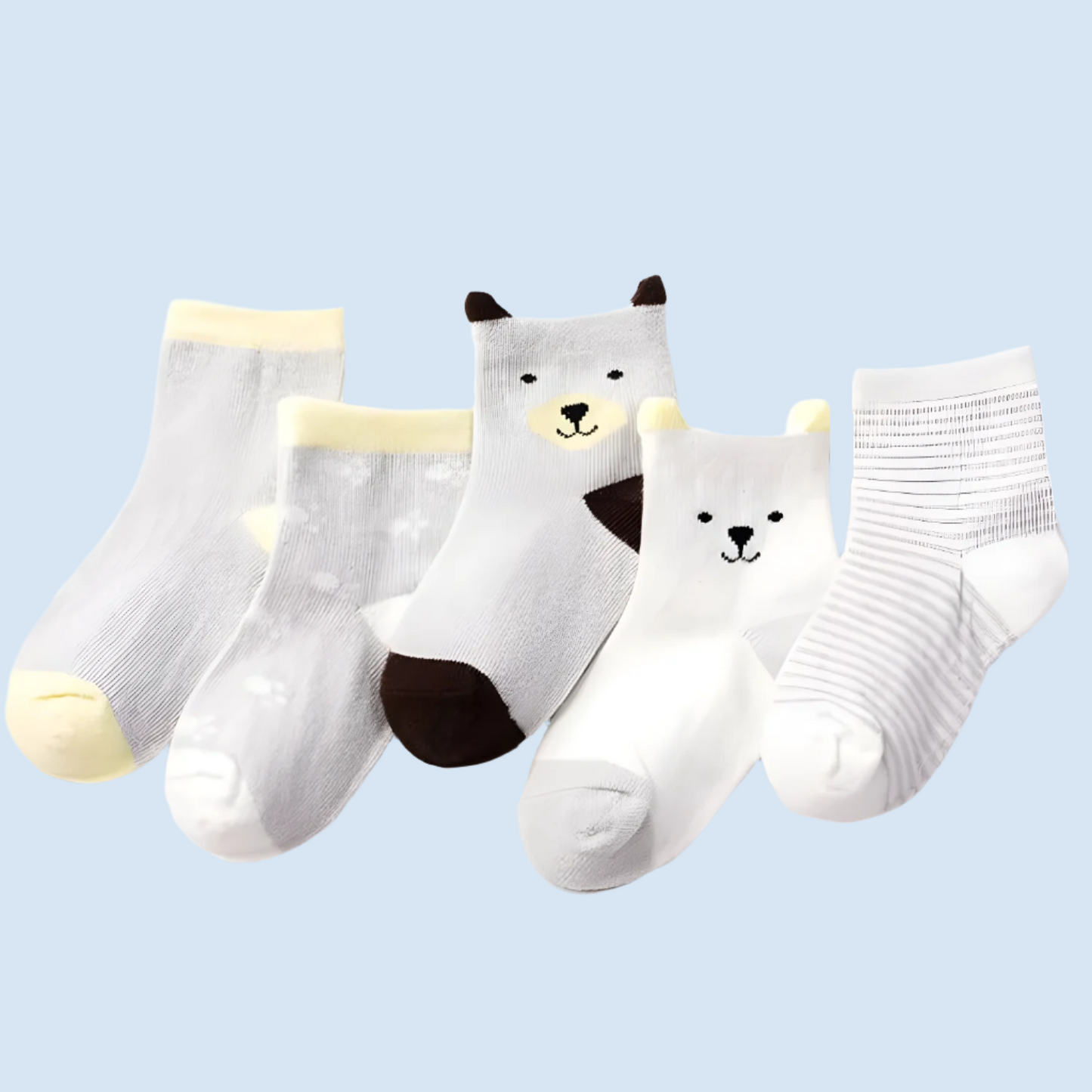 WhiskerWonder Warm Kids' Soft Cotton Socks -  5 Pairs