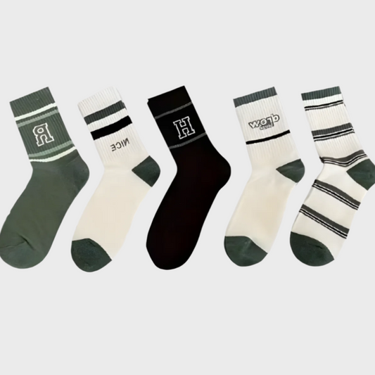 ColorBlock Warm Unisex Crew Socks - 5 Pairs