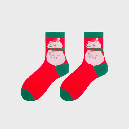 Frosty Unisex Christmas Cotton Mid Length Socks