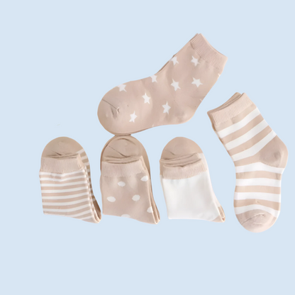 WhiskerWonder Warm Kids' Soft Cotton Socks -  5 Pairs