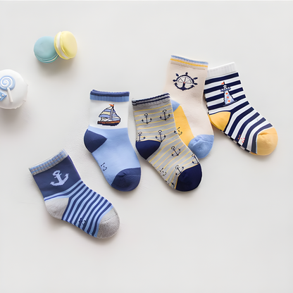 LovelyCartoon - Adorable Cartoon Baby Socks - 5 Pairs