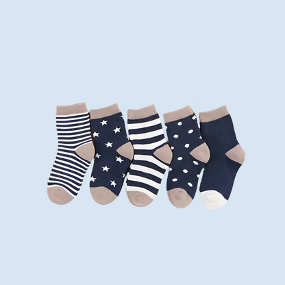 WhiskerWonder Warm Kids' Soft Cotton Socks -  5 Pairs