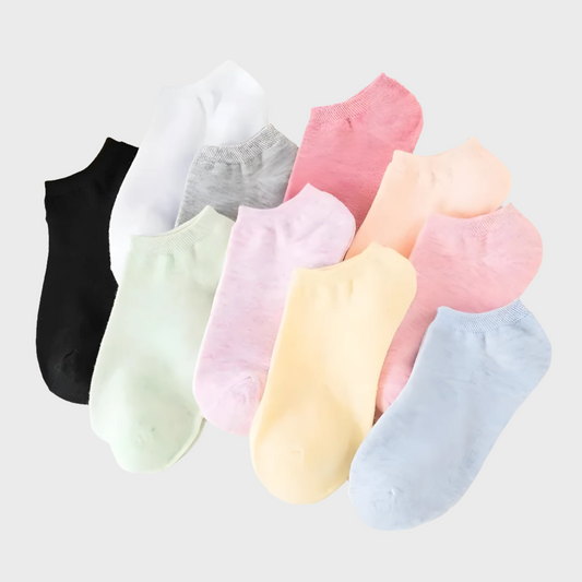 ColoredMesh Women's Ankle Socks - 10 Pairs