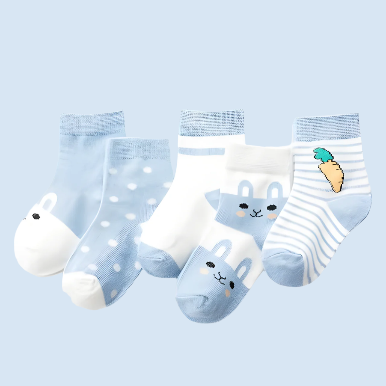 WhiskerWonder Warm Kids' Soft Cotton Socks -  5 Pairs